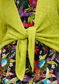 Strickjacke im Häkel-Look, mit zipfeligem Saum