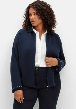 Strickjacke in Blousonform, aus Milanostrick