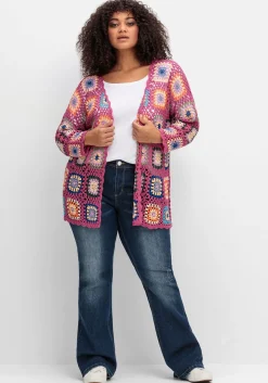 Strickjacke in Häkeloptik, mit Crochet-Muster