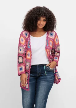 Strickjacke in Häkeloptik, mit Crochet-Muster