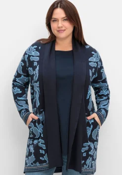 Strickjacke mit Jacquardmuster und Schalkragen