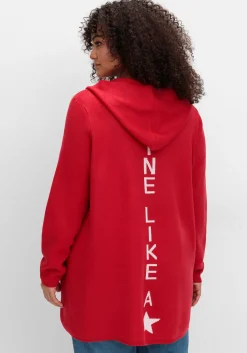 Strickjacke mit Kapuze und Jacquard-Details