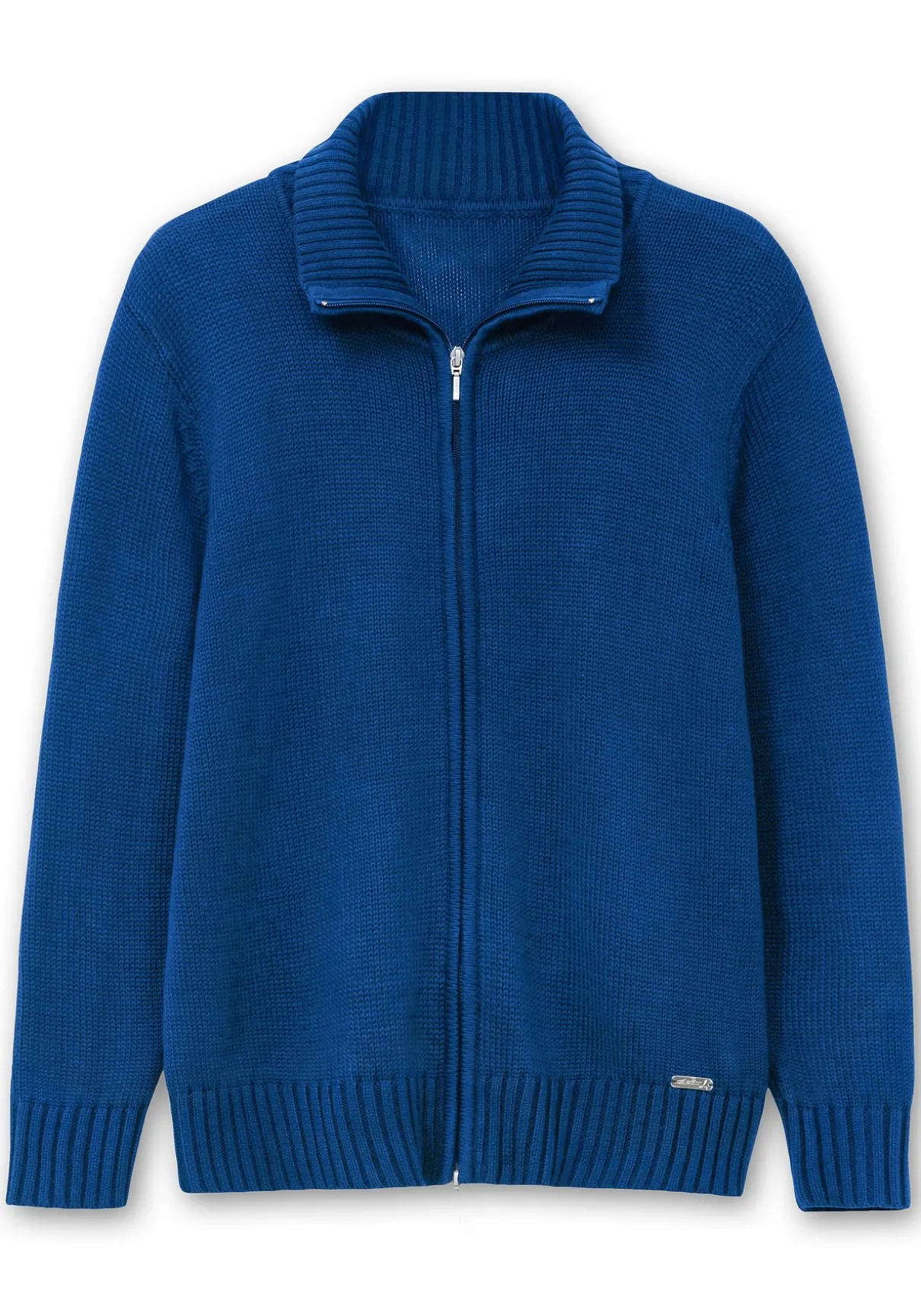 Strickjacke mit Troyerkragen und 2-Wege-Zipper