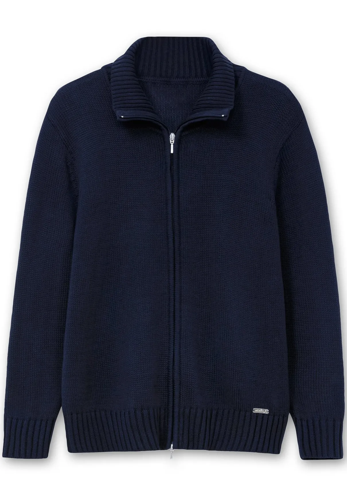 Strickjacke mit Troyerkragen und 2-Wege-Zipper