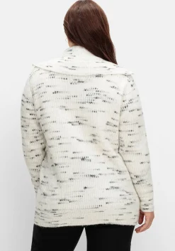 Strickjacke mit Troyerkragen und Reißverschluss