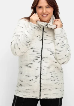 Strickjacke mit Troyerkragen und Reißverschluss