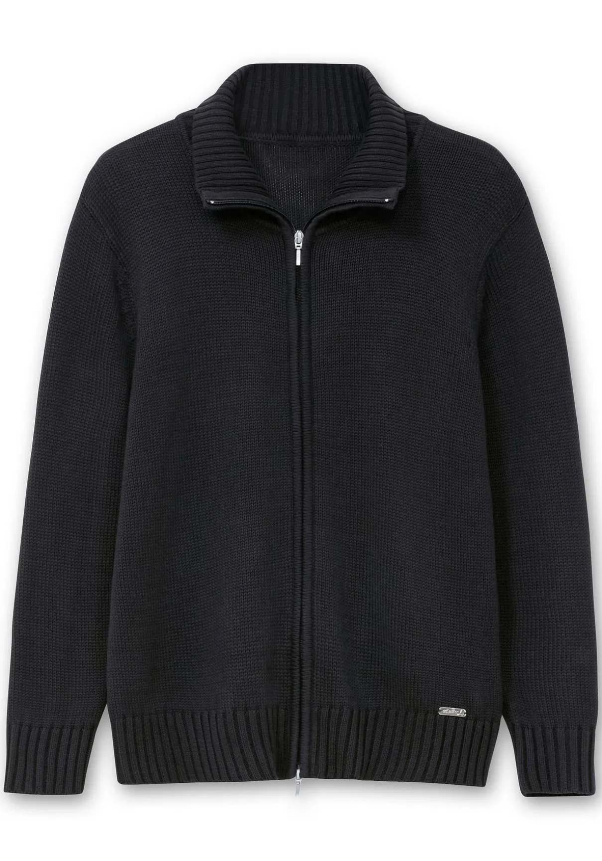 Strickjacke mit Troyerkragen und 2-Wege-Zipper