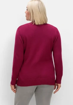 Strickjacke mit V-Ausschnitt und Knöpfen, tailliert