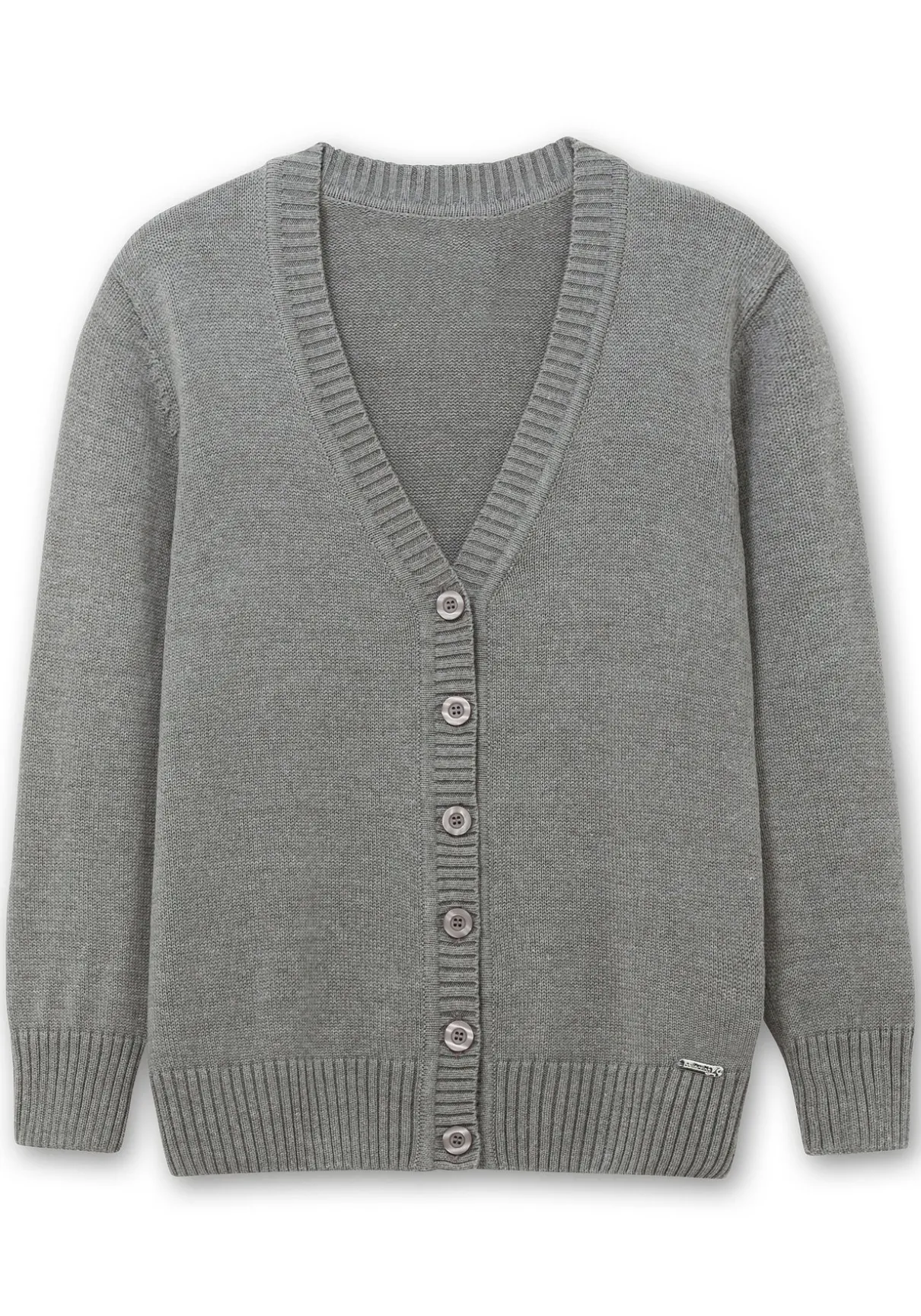 Strickjacke mit V-Ausschnitt und Knöpfen, tailliert