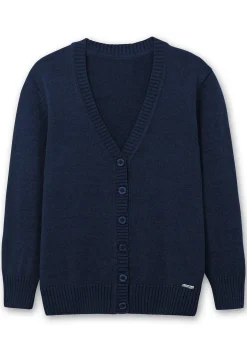 Strickjacke mit V-Ausschnitt und Knöpfen, tailliert