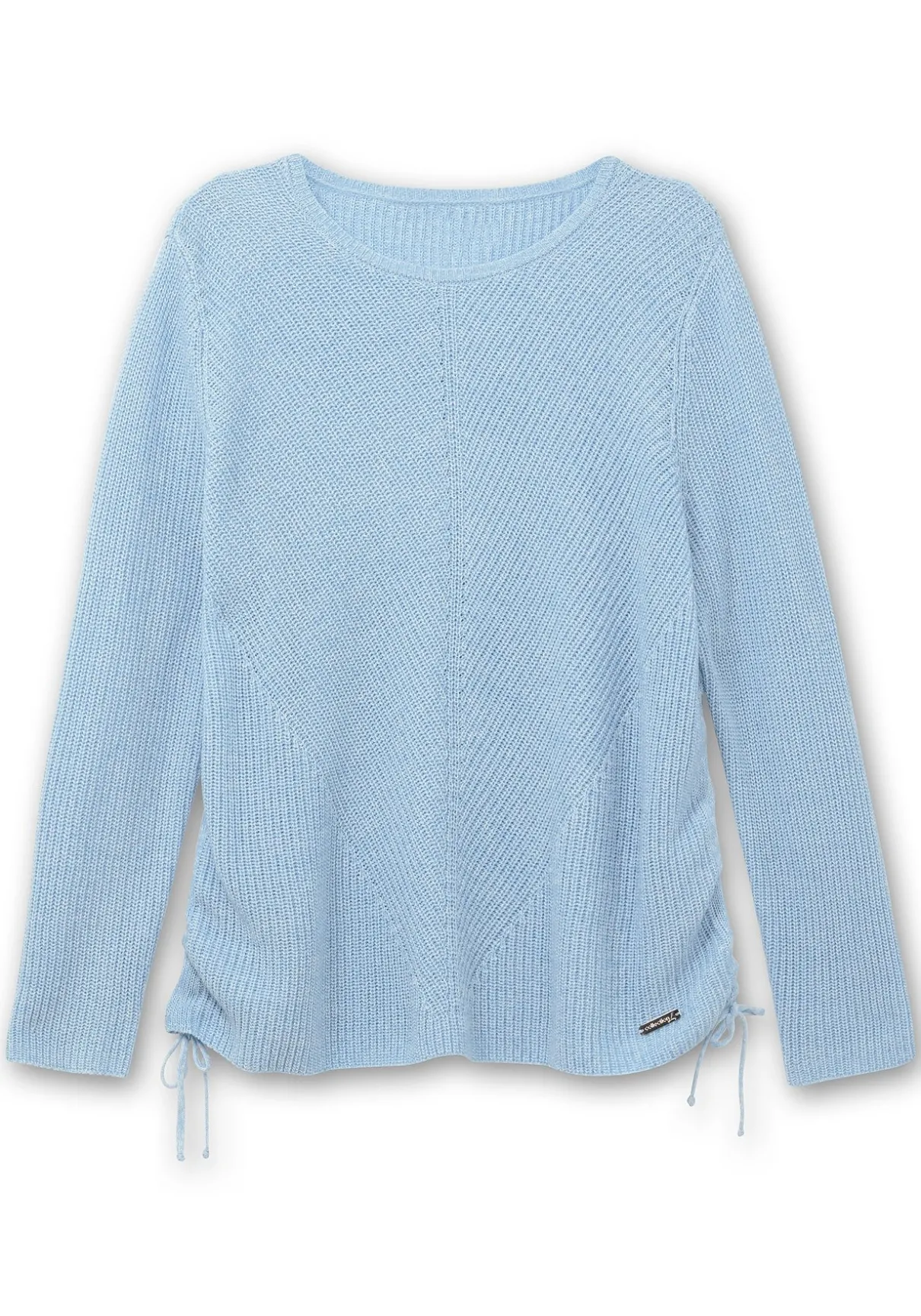 Strickpullover mit Rippmuster und Raffung seitlich