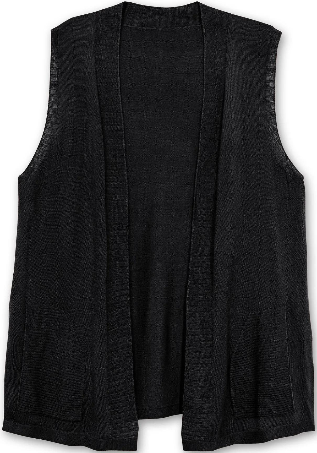 Strickweste in offener Form, mit Taschen
