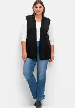 Strickweste in offener Form, mit Taschen