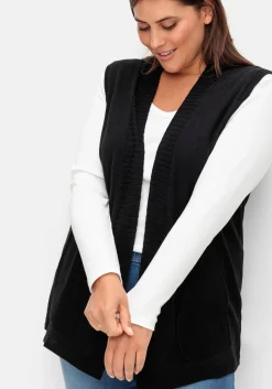 Strickweste in offener Form, mit Taschen