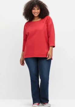 Sweatshirt mit Cut-outs und 3/4-Ärmeln