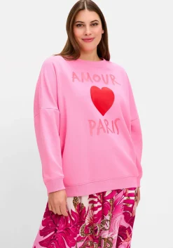 Sweatshirt mit Frontdruck und Rundhalsausschnitt