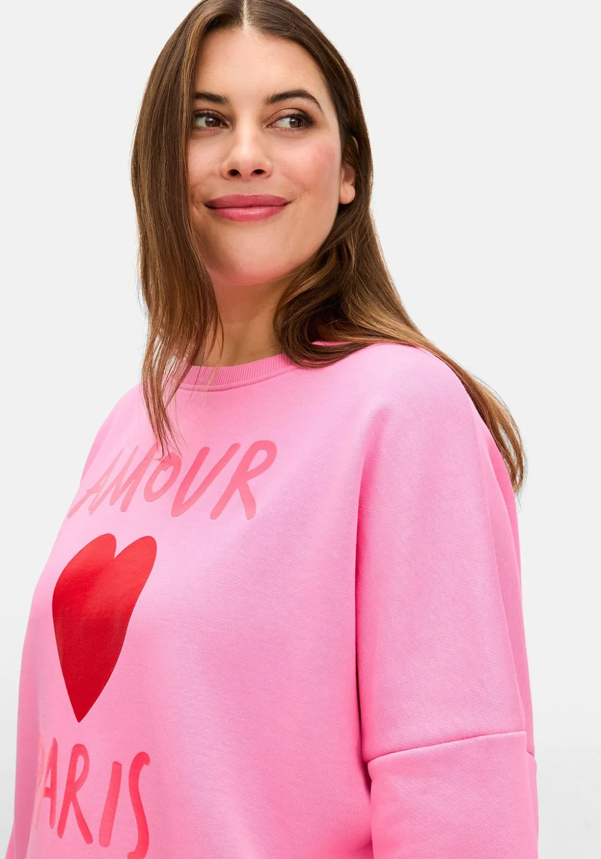 Sweatshirt mit Frontdruck und Rundhalsausschnitt