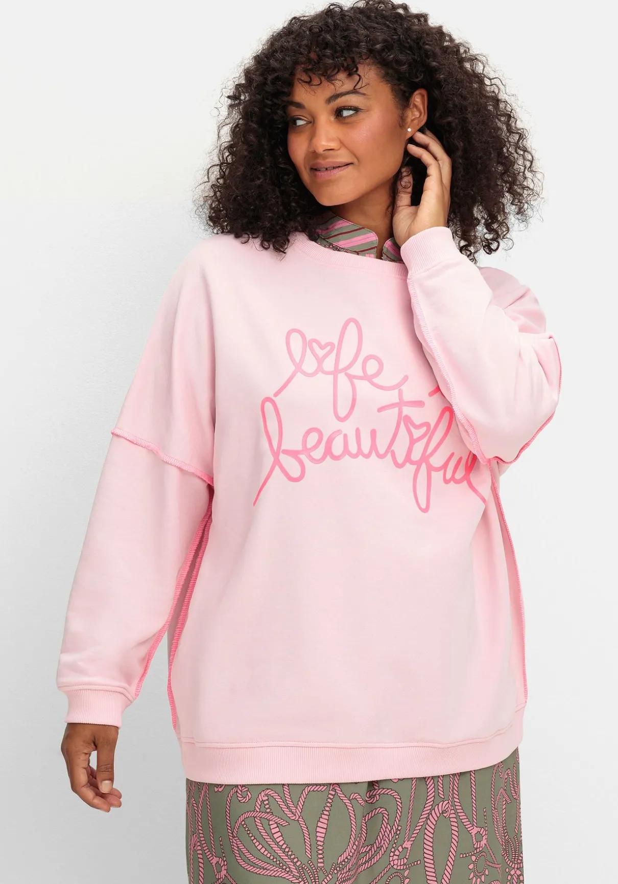 Sweatshirt mit Frontprint und Rundhalsausschnitt