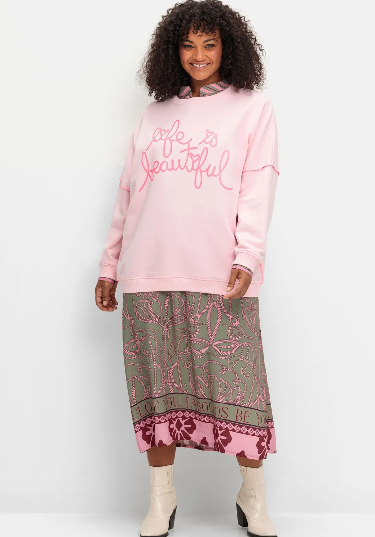 Sweatshirt mit Frontprint und Rundhalsausschnitt