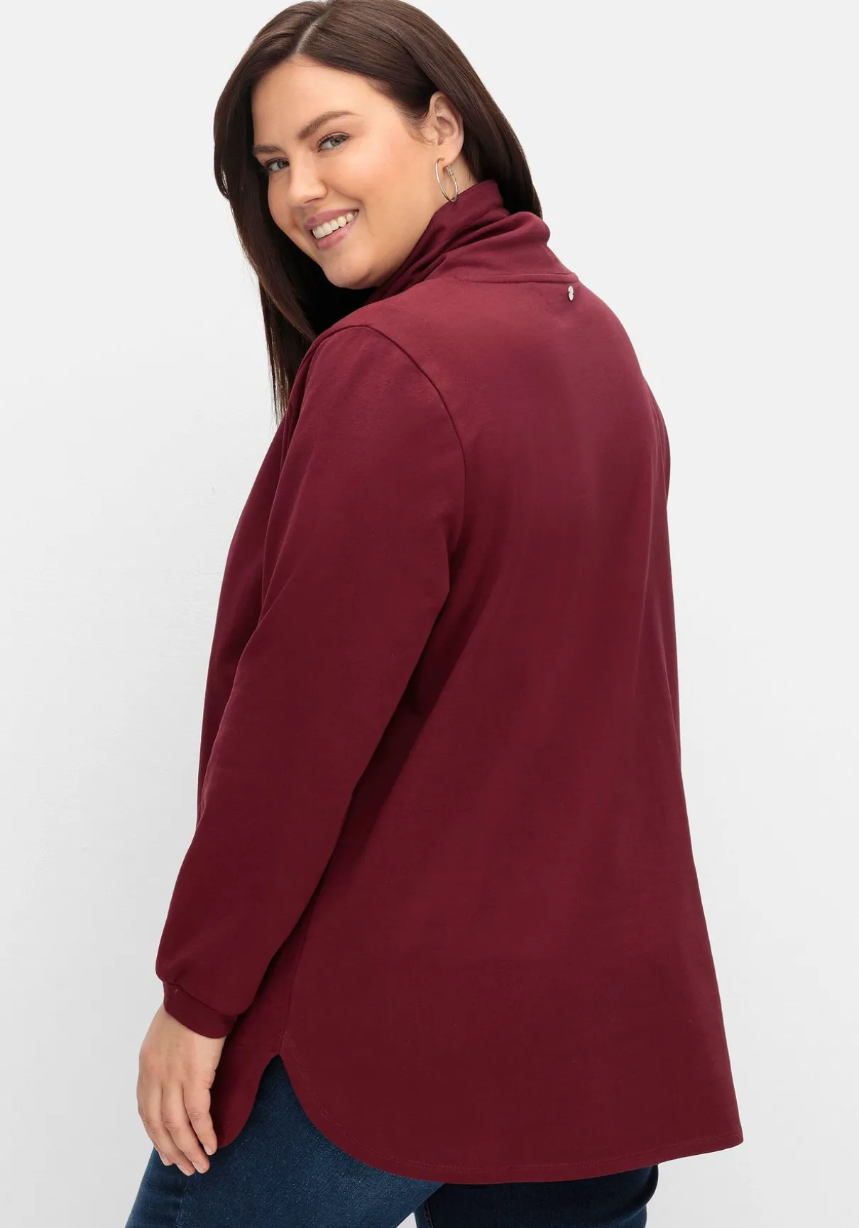 Sweatshirt mit hohem Kragen und Tunnelzug