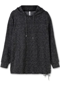 Sweatshirt mit Kapuze, in Salz-und-Pfeffer-Optik