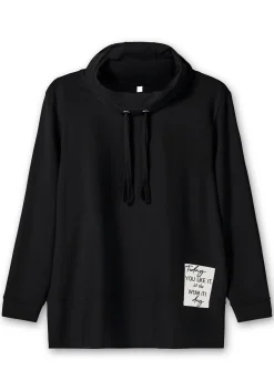 Sweatshirt mit Stehkragen und Applikation seitlich
