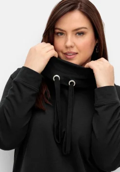 Sweatshirt mit Stehkragen und Applikation seitlich