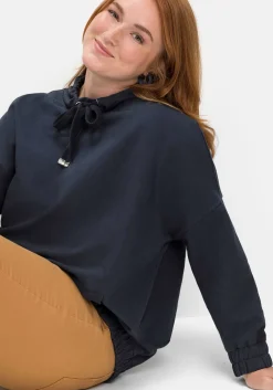 Sweatshirt mit Stehkragen und Tunnelzug