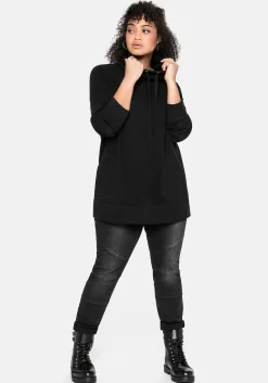 Sweatshirt mit Stehkragen, in Waffelpiqué-Optik