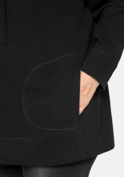 Sweatshirt mit Stehkragen, in Waffelpiqué-Optik