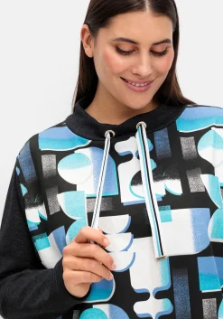 Sweatshirt mit Stehkragen und Grafikprint