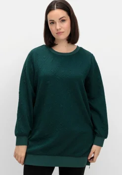 Sweatshirt mit Steppmuster und seitlichen Zippern