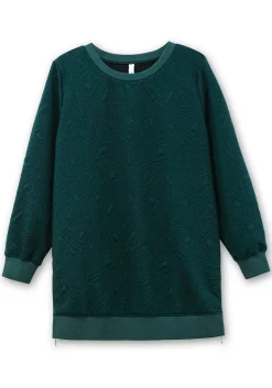 Sweatshirt mit Steppmuster und seitlichen Zippern