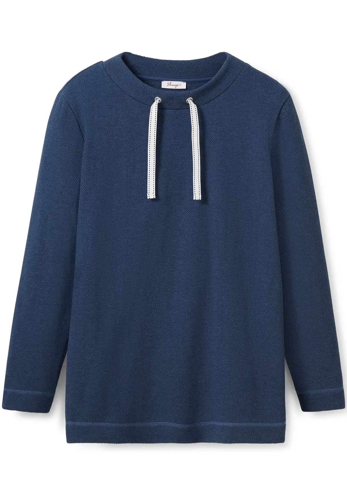 Sweatshirt mit Tunnelzug, aus Waffelpiqué