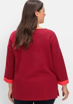 Sweatshirt mit Zierknöpfen und Kontrastdetails