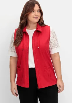 Sweatweste mit Reißverschluss und Umlegekragen