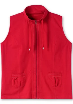 Sweatweste mit Reißverschluss und Umlegekragen