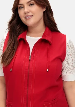 Sweatweste mit Reißverschluss und Umlegekragen