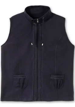 Sweatweste mit Reißverschluss und Umlegekragen