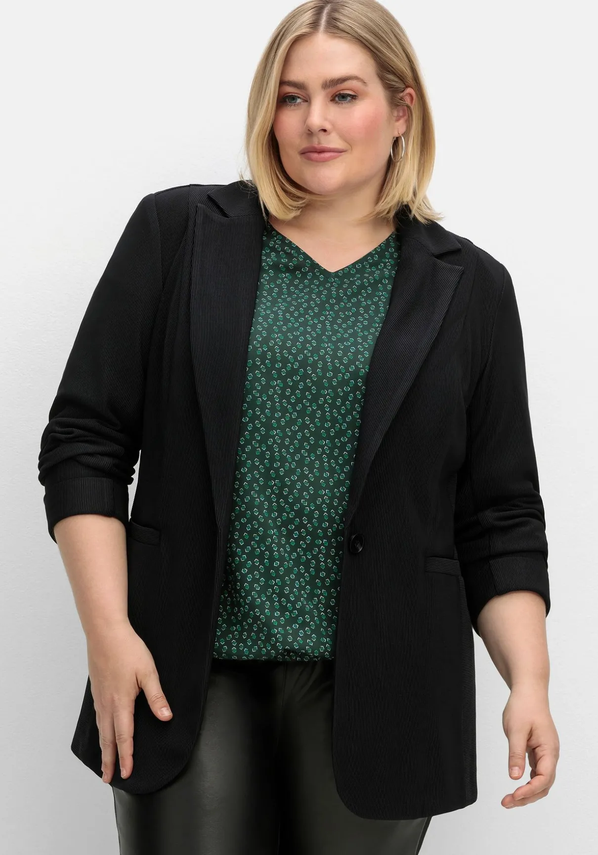 Taillierter Blazer in Ottoman-Rippstruktur