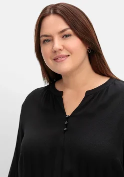 Tailliertes Kleid mit Taschen, in Strukturqualität