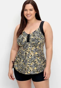 Tankini-Oberteil im Paisleymuster, mit Raffung seitlich