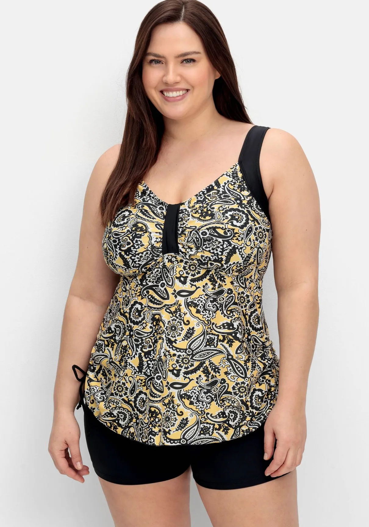 Tankini-Oberteil im Paisleymuster, mit Raffung seitlich