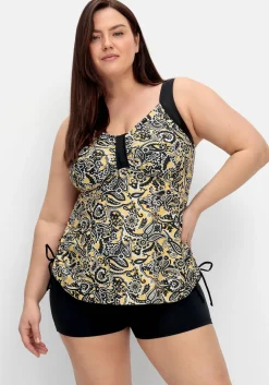 Tankini-Oberteil im Paisleymuster, mit Raffung seitlich