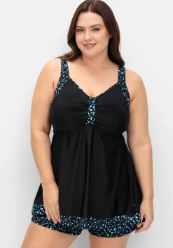 Tankini-Top in Longform, mit Pünktchenprint