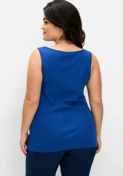 Tanktop aus Baumwolle, mit Rundhalsausschnitt