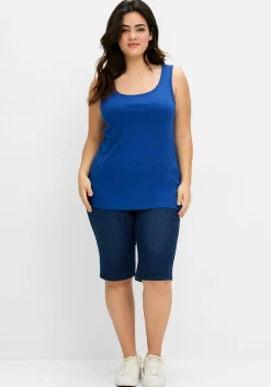 Tanktop aus Baumwolle, mit Rundhalsausschnitt