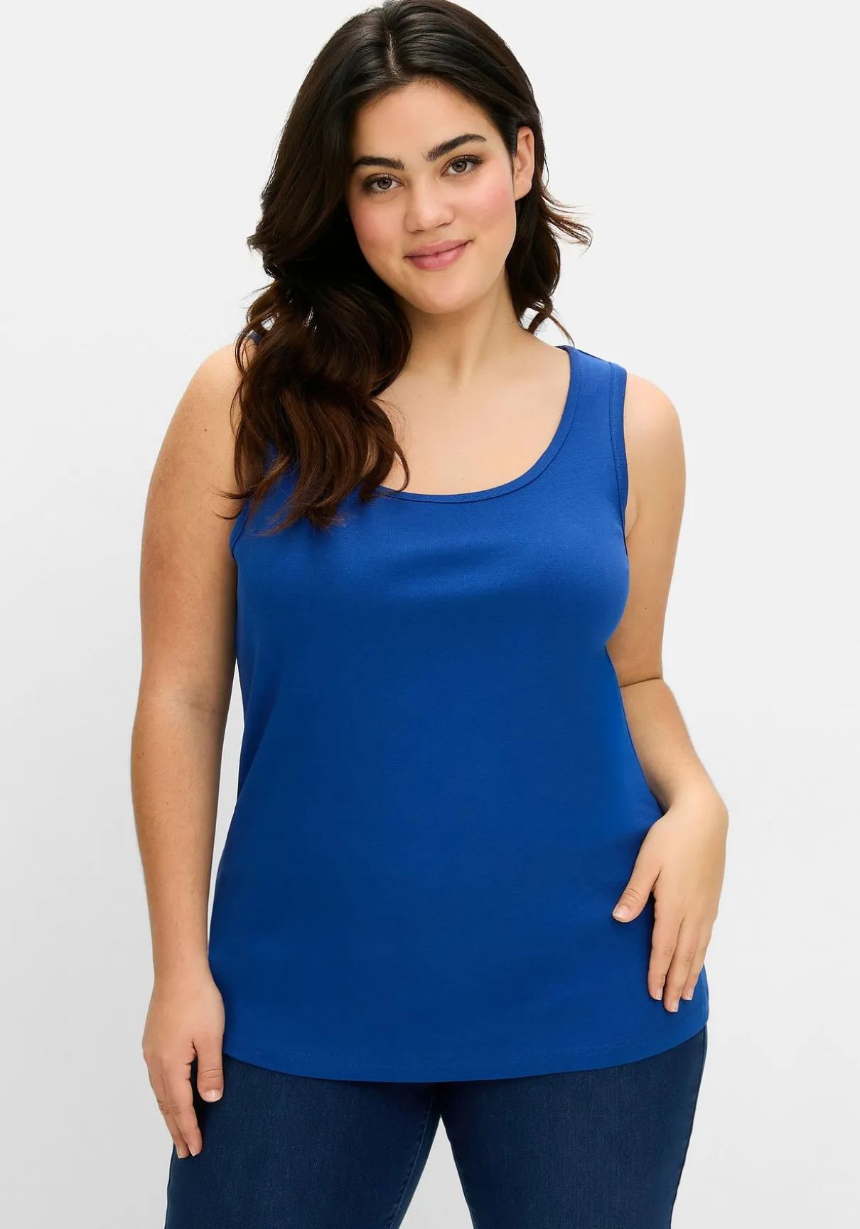 Tanktop aus Baumwolle, mit Rundhalsausschnitt