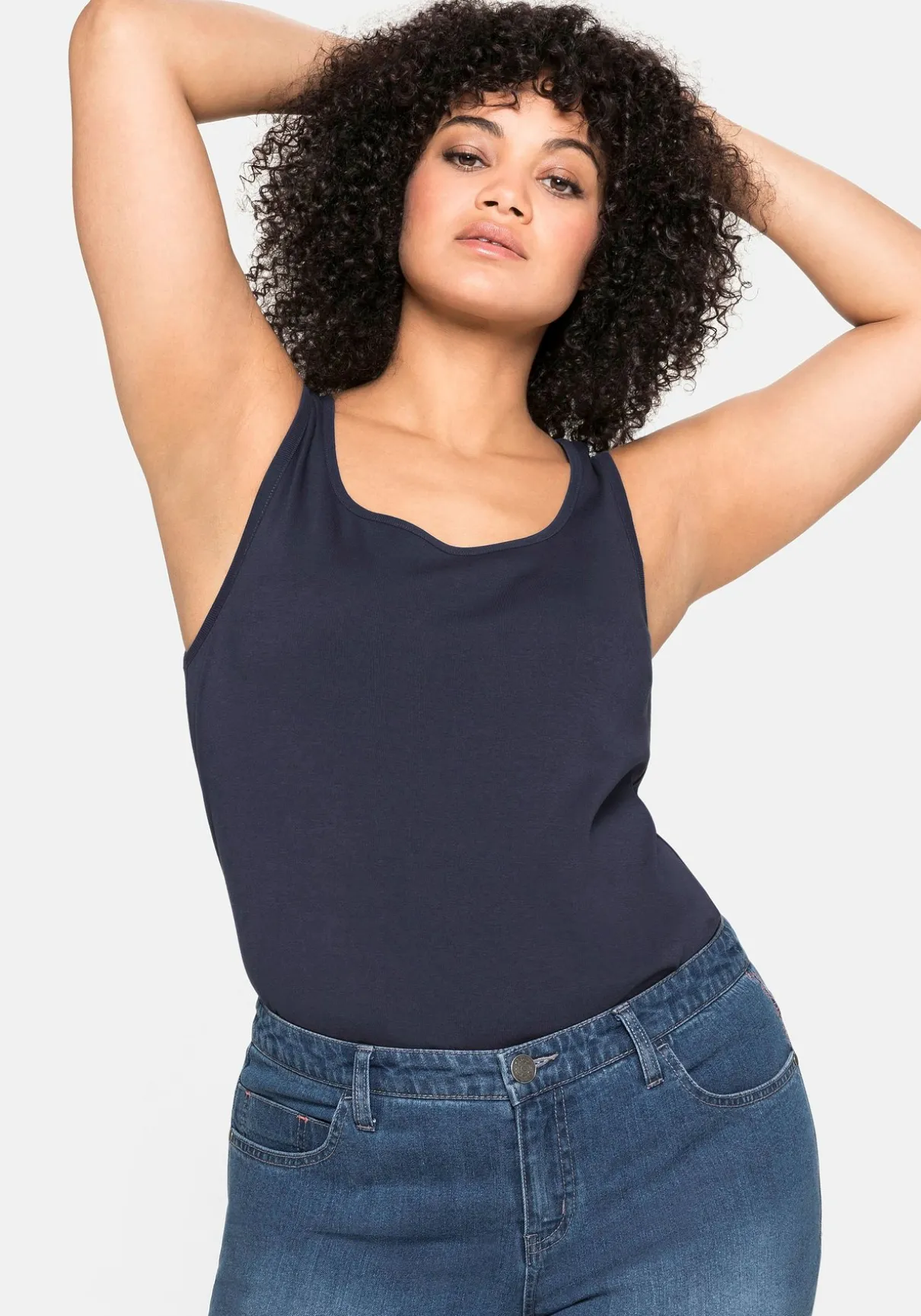 Tanktop aus Baumwolle, mit Rundhalsausschnitt