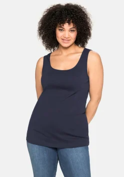 Tanktop aus Baumwolle, mit Rundhalsausschnitt